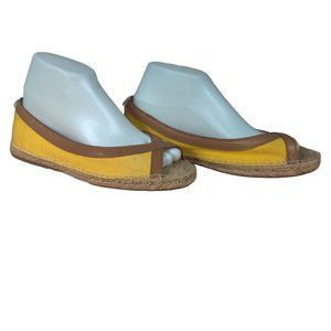 Tommy Bahama Womens Violine Shoes Canvas Open Peep Toe Espadrilles Yellow sz 9